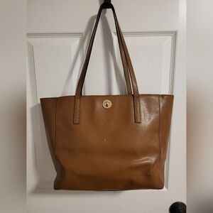 MICHAEL KORS Rivington Leather LARGE Tote Purse Handbag Luggage Brown